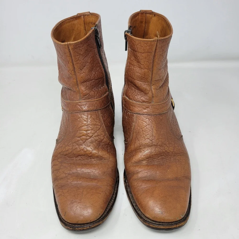 Stuart McGuire Brown Leather Harness Ankle Boots Made in England Mens S907 53636